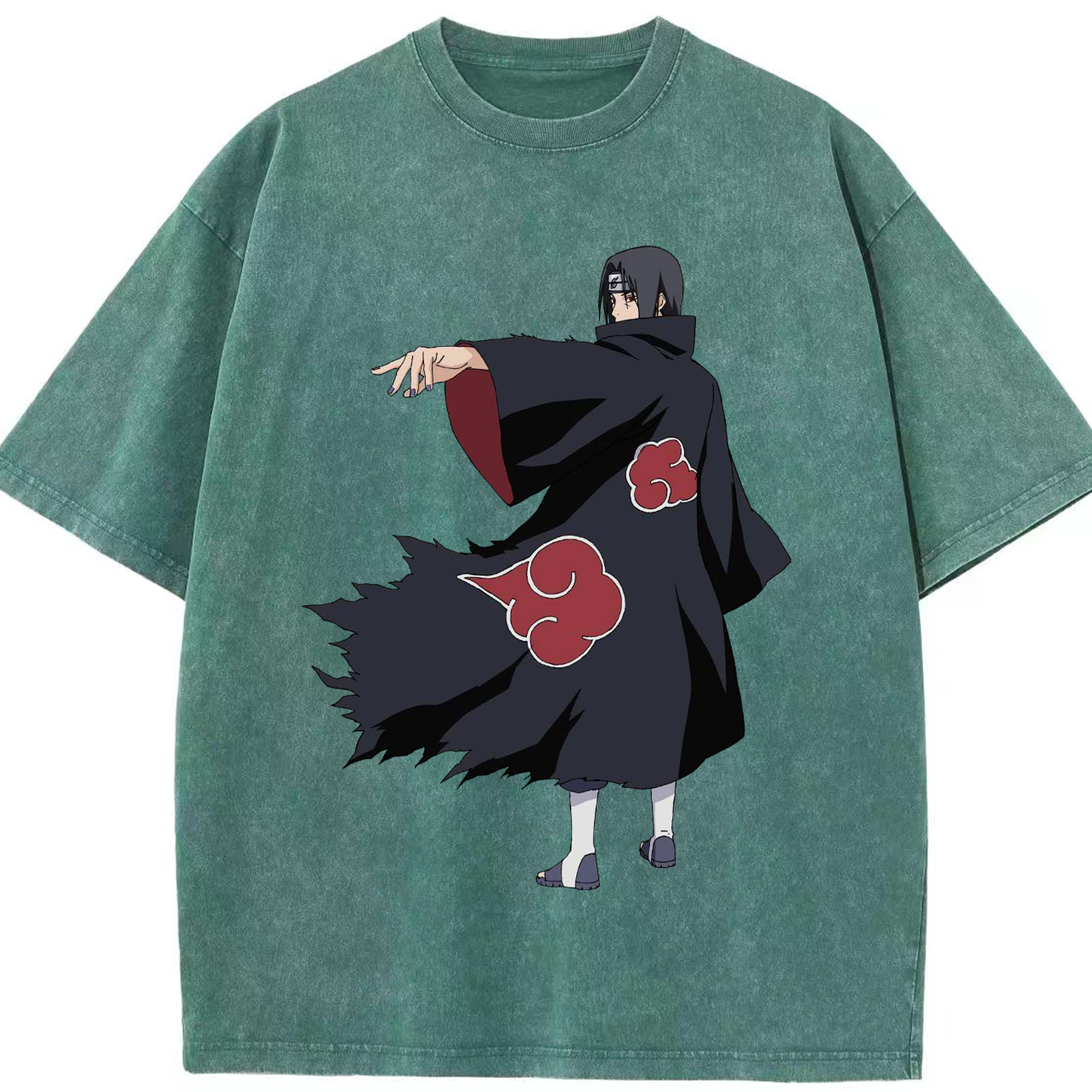 （画像用） NARUTO -ナルト- うちは イタチ Uchiha Itachi 綿100% ヴィンテージ風 半袖Tシャツ（フロントプリント）